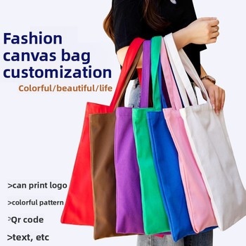 100% Cotton Canvas Tote - Cartoon Print, Foldable Design