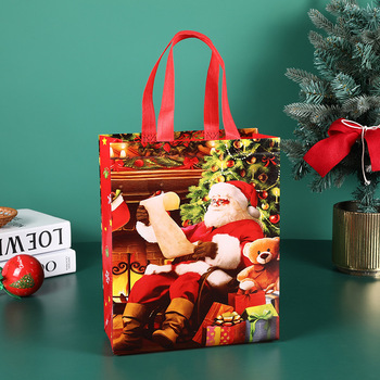 Non-Woven Christmas Shopping Bag - Medium, Shoulder Strap