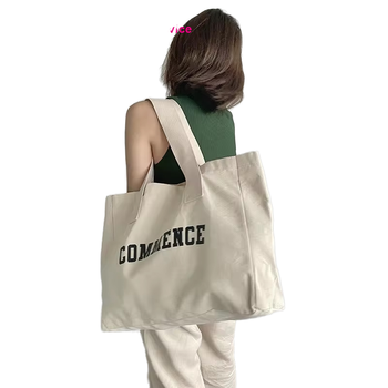 Custom Printed Oversize Canvas Grocery Bag - Cotton Fabric Tote