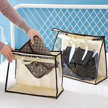 Breathable Non-Woven Hanging Storage Bag - Transparent Dustproof