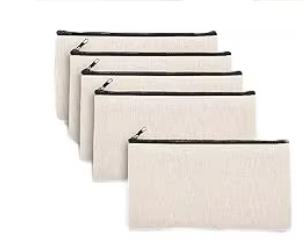 Canvas Zipper Makeup Clutch - Letter DIY, Water Resistant