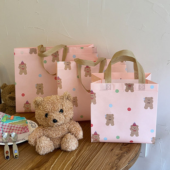 Cartoon Bear Non-Woven Tote - Screen Printed Gift, Customizable