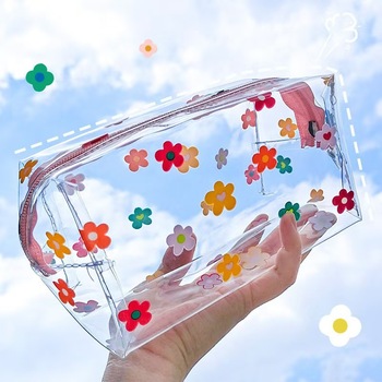 Cartoon Transparent PVC Makeup Bag - Toiletry Zipper Pouch