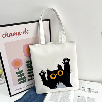 Cartoon Canvas Tote - Korean Style, Large Capacity Daily Use
