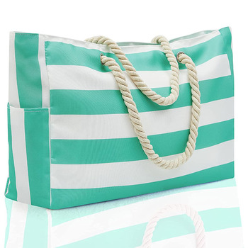 Cross-border-Bestseller-Striped-Beach-Bag-Large.png_350x350.jpg Striped Beach Bag - Large Travel Organizer, Cotton Handle Eco