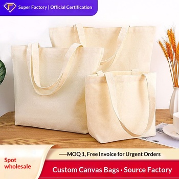 Cartoon Pattern Canvas Tote - Eco Shopping, Custom Logo Print