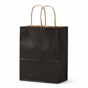 Kraft Paper Tote Bags - Drawstring Handles, Printed Logo