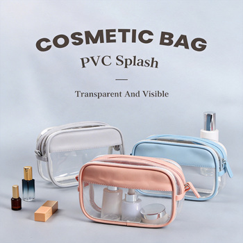 Custom Logo Clear PVC Makeup Bag - Waterproof Travel Zipper