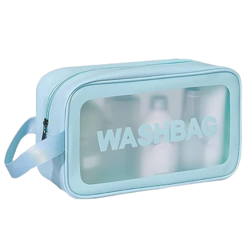 Clear PVC Ziplock Cosmetic Pouch - Custom Logo, Hanging Feature