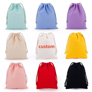 Custom Logo Canvas Drawstring Pouch - Reusable PP Dust Bag