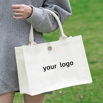 Customizable-Double-Shoulder-Long-Cotton-Canvas-Reusable.jpg_350x350.jpg Customizable Canvas Tote - Zipper Closure, Rope Ribbon Handle
