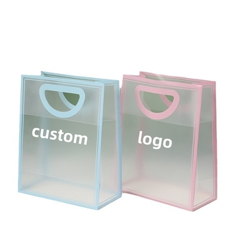 Customized-Logo-Color-High-End-PVC-Shopping.jpg_350x350.jpg Frosted Transparent PVC Shopping Tote - Custom, Strong Bottom