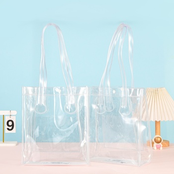 Customized-Logo-Color-Transparent-PVC-Shopping-Bag.jpg_350x350.jpg Custom Transparent PVC Shopping Bag - Promo Gift, Multi-Size