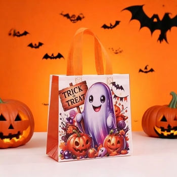 Cute-Ghost-Pumpkin-Halloween-Non-Woven-Tote.jpg_350x350.jpg Halloween Non-Woven Tote - Ghost & Pumpkin, Trick or Treat