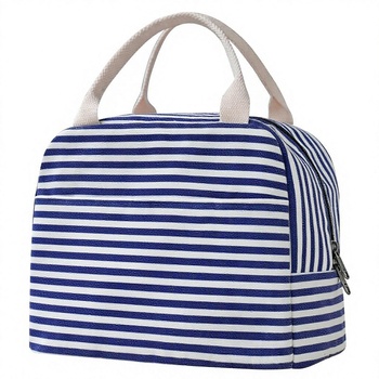 EurCross Insulated Lunch Tote - Blue White Stripes