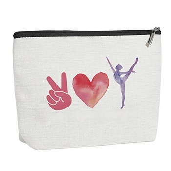Polyester Cosmetic Gift Bag - Letter Pattern, Large Zipper