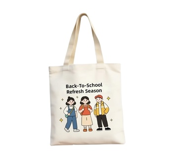 Graduation Pattern Canvas Handbag - Literary Illustration