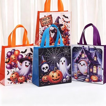 Halloween-Theme-Pumpkin-Pattern-Gift-Non-woven.jpg_350x350.jpg Halloween Pumpkin Non-Woven Tote - Reusable Party Gift Bag