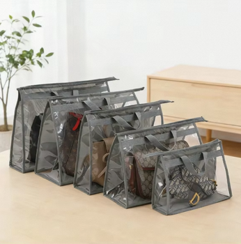 Non-Woven Wardrobe Hanging Storage Bag - Transparent Dustproof