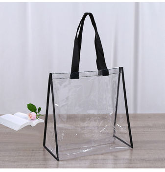 Manufacturer-China-Promotional-PVC-Transparent-Handled-Medium.jpg_350x350.jpg Custom Logo Transparent PVC Shopping Bag - Medium Shoulder