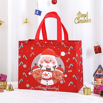 Christmas Non-Woven Fabric Tote Bags - Festive Shopping