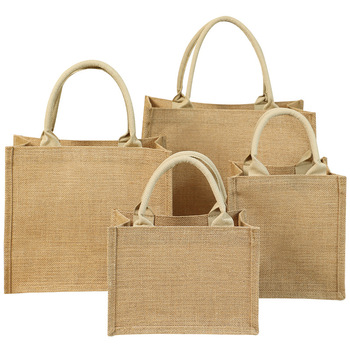 Custom Logo Burlap Jute Tote - Screen Print Advertising