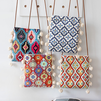Ethnic Crossbody Phone Bag - Bohemian Tassel Purse