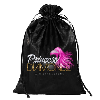 Custom Logo Satin Wig Bags - Drawstring Storage Pouch