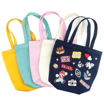 Portable-Hand-Held-Double-Handles-Small-Size.png_350x350.jpg Cotton Canvas Shopping Bag - Double Handles, Letter Print, Zipper