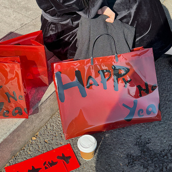 Red-Eco-Friendly-Fashion-Festive-New-Year.jpg_350x350.jpg Festive Red PVC Gift Bag - New Year Shopping Handbag, In Stock
