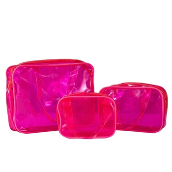 Clear PVC Cosmetic Makeup Bag - Custom Logo, Travel Zipper