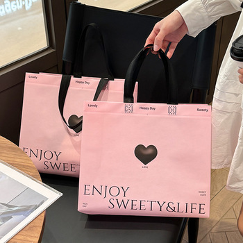 Sweet-for-Heart-Shaped-Non-Woven-Handbag.jpg_350x350.jpg Heart Shaped Non-Woven Handbag - Custom Printed Party Tote