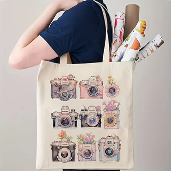 Vintage-Custom-Logo-Size-Printed-Eco-Friendly.jpg_350x350.jpg Custom Logo Plain Cotton Canvas Tote - Eco Recycled, Women's