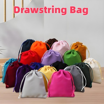 Custom Logo Velvet Drawstring Pouch - Jewelry Gift Stamping