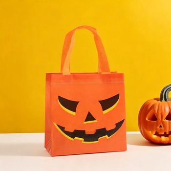 Wholesale-Halloween-Gift-Bags-Reusable-Non-woven.jpg_350x350.jpg Halloween Non-Woven Gift Bags - Pumpkin Print, 20x20x9cm