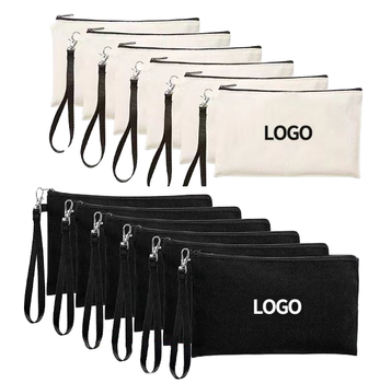 YIFAN Custom Logo Canvas Pouch - Waterproof Zipper Makeup Bag